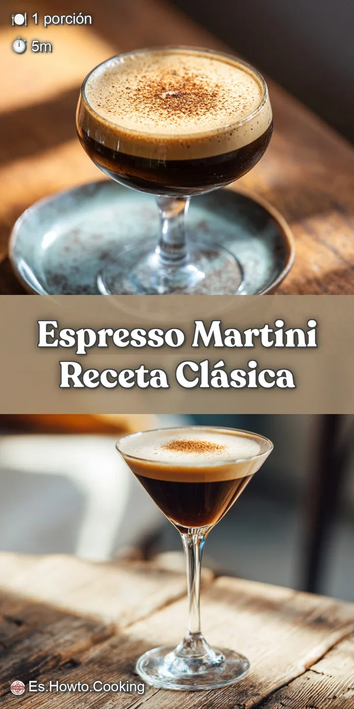 Close-up of a rich espresso martini's creamy foam, dusted cocoa, showcasing its intense color and velvety texture.