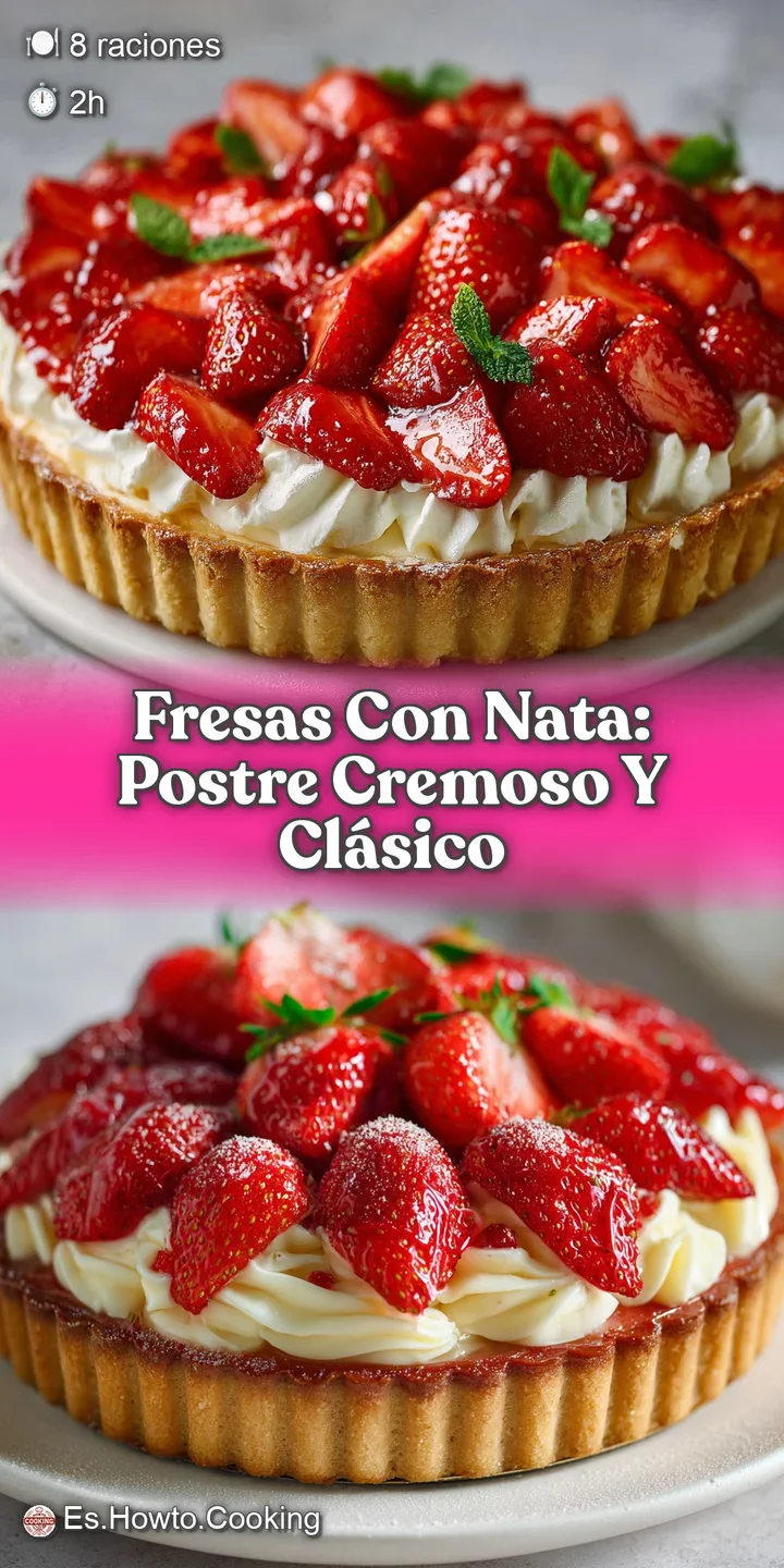 Close-up view of juicy, vibrant strawberries coated in luscious white cream, highlighting the textures and colors of this ...