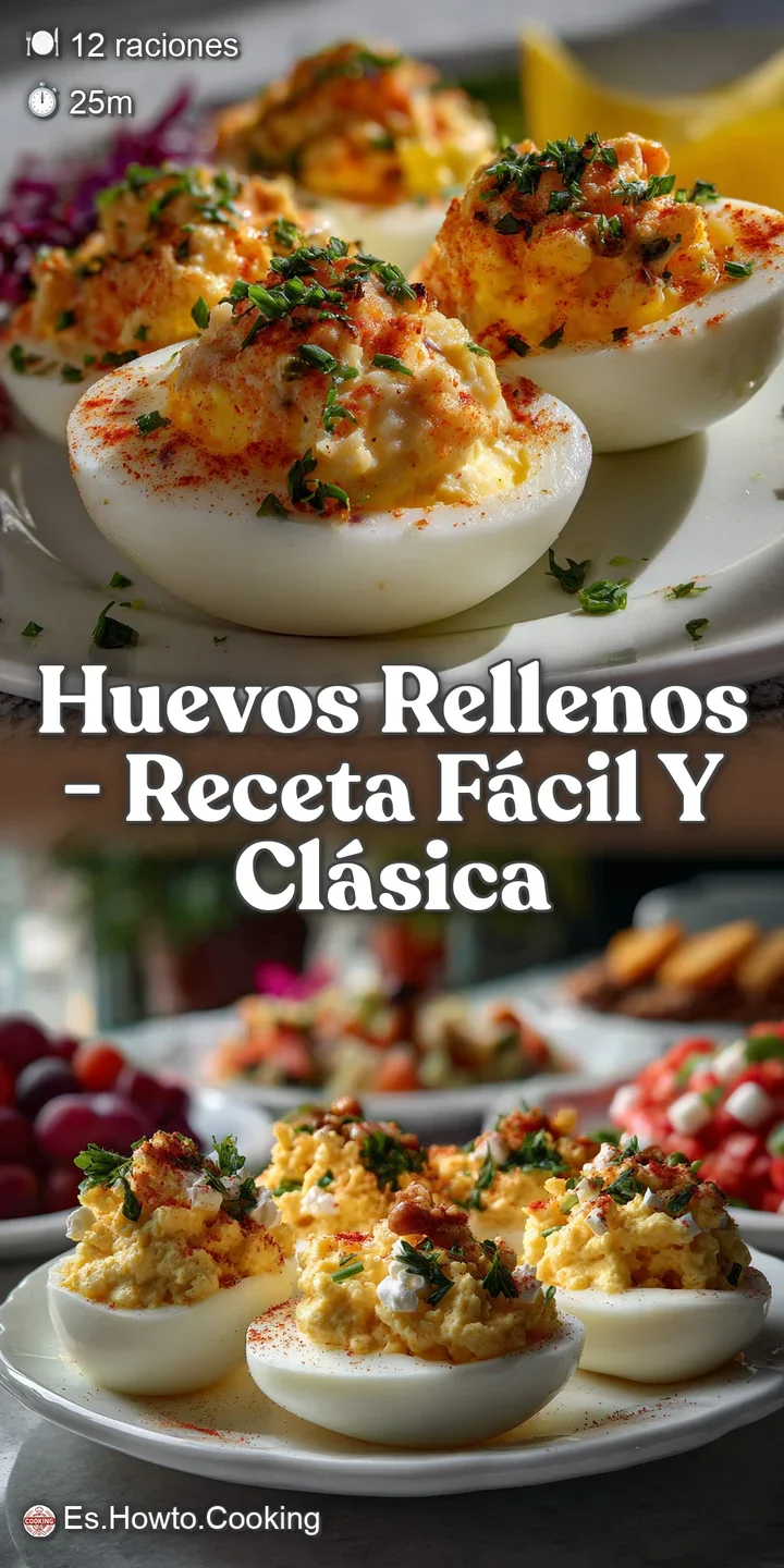 Close-up of a perfectly filled egg half, the rich tuna mixture contrasting with the bright yellow yolk. Hints of fresh par...