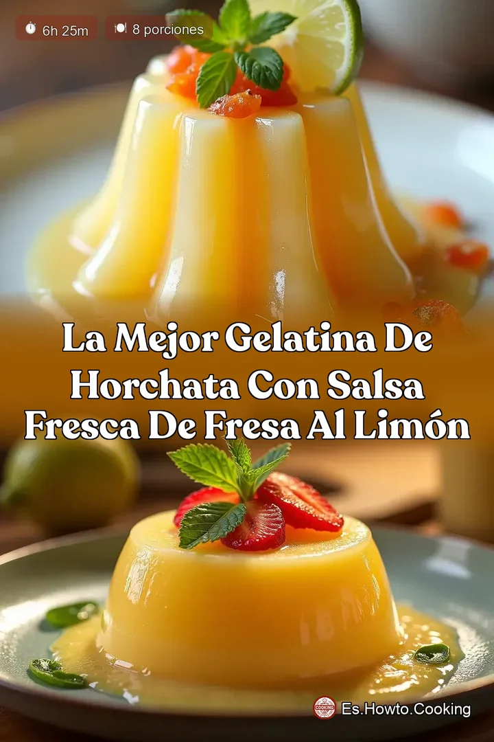 La Mejor Gelatina de Horchata con Salsa Fresca de Fresa al Lim&oacute;n