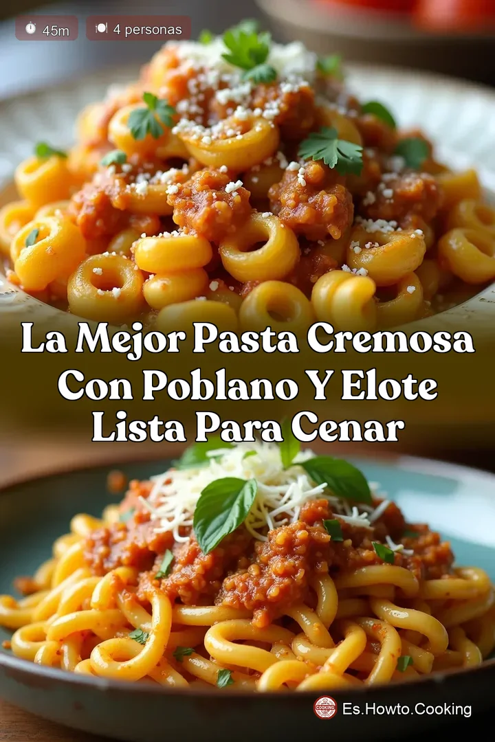 La Mejor Pasta Cremosa con Poblano y Elote Lista para Cenar
