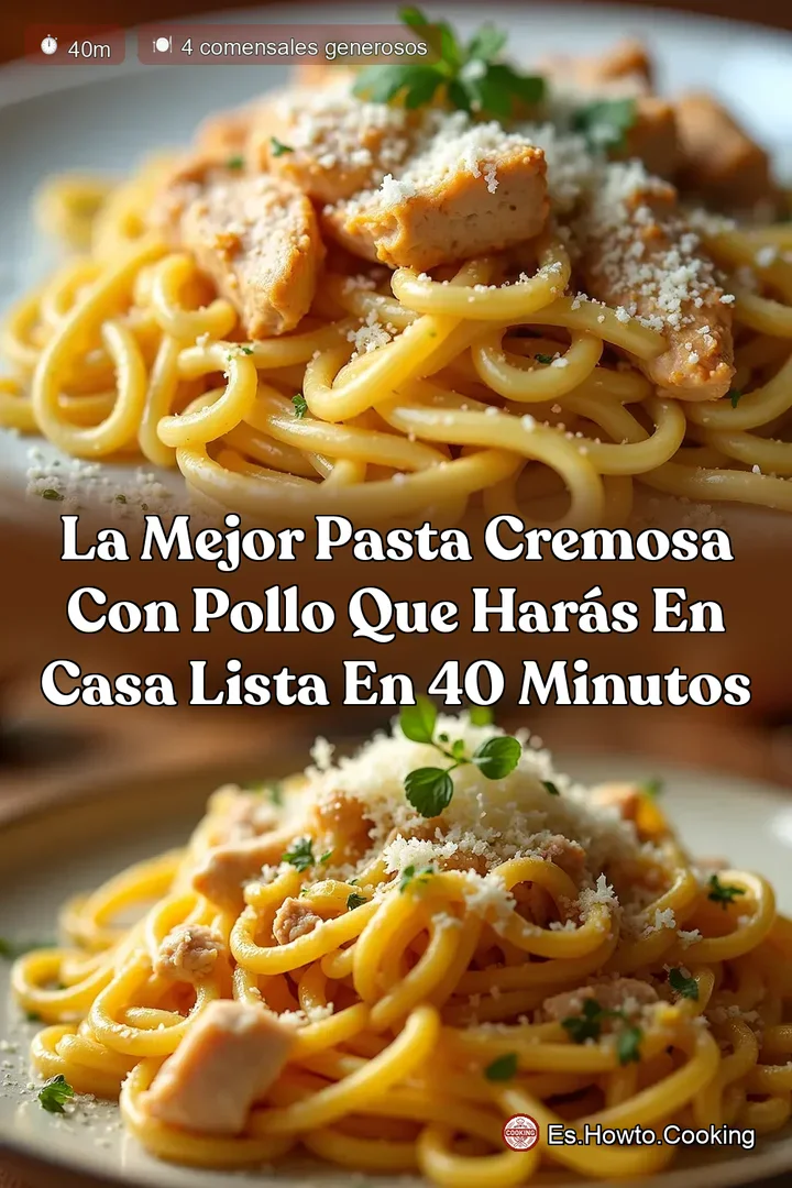 La Mejor Pasta Cremosa con Pollo que Har&aacute;s en Casa Lista en 40 Minutos