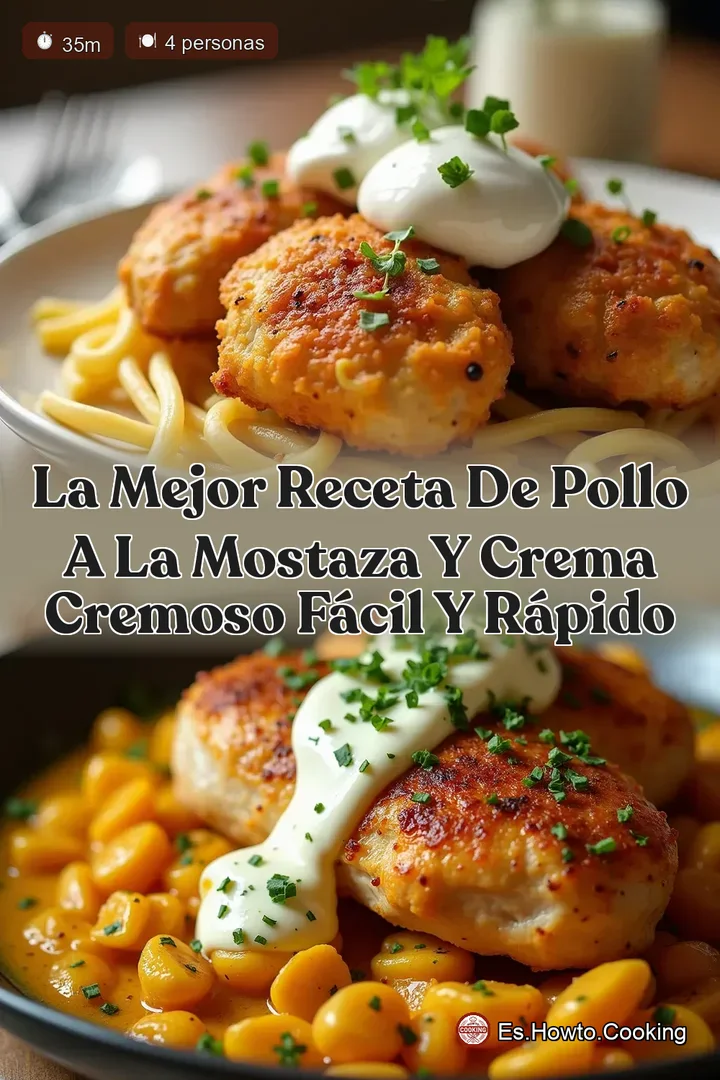 La Mejor Receta de Pollo a la Mostaza y Crema Cremoso F&aacute;cil y R&aacute;pido