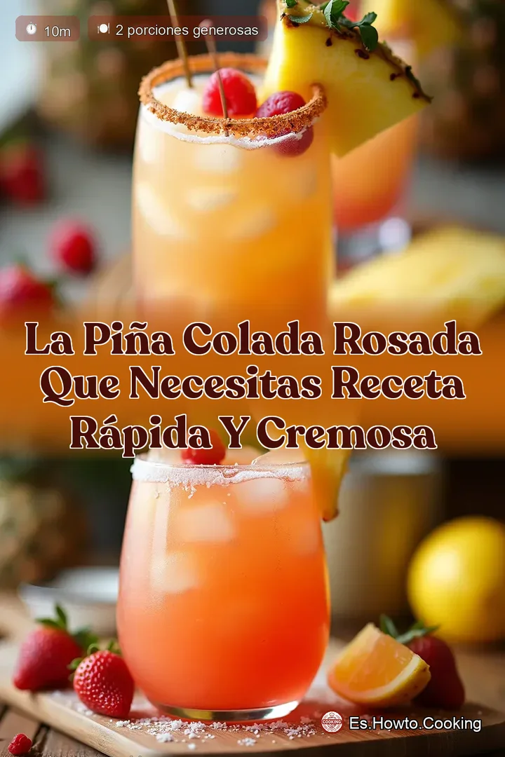 La Pi&ntilde;a Colada Rosada que Necesitas Receta R&aacute;pida y Cremosa