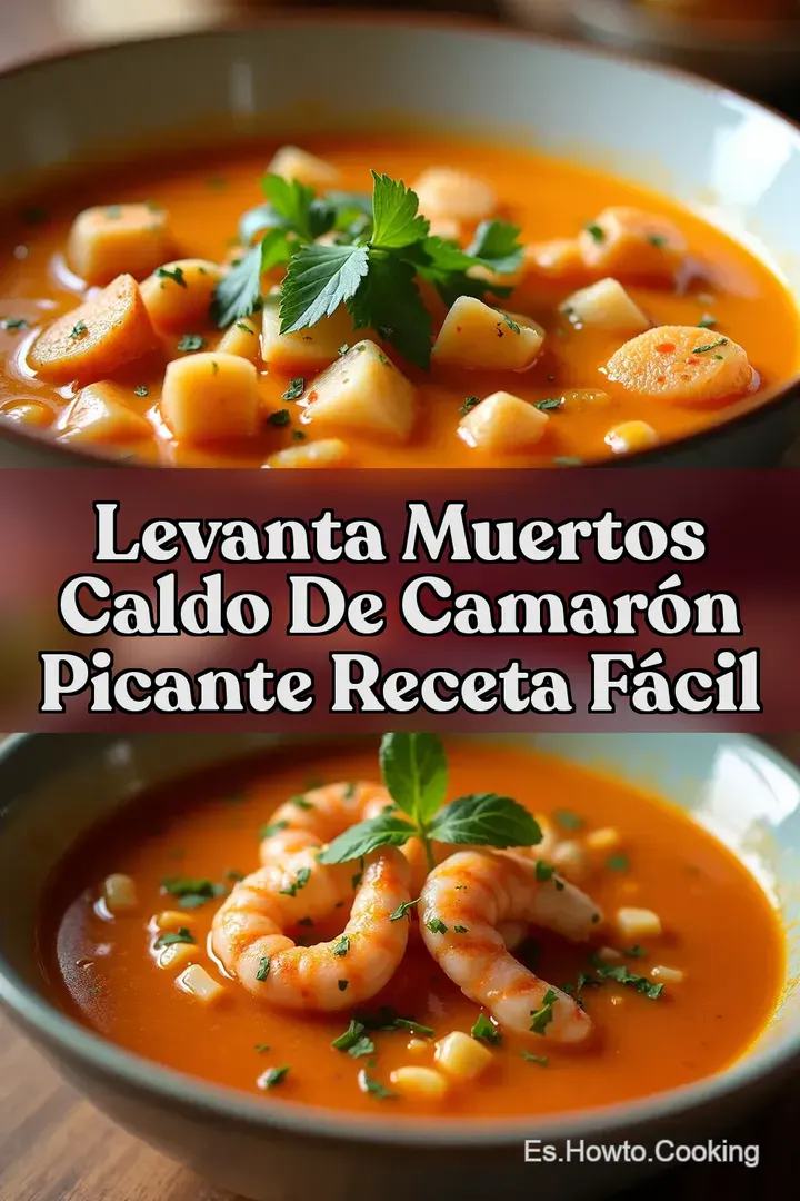 Levanta Muertos Caldo de Camar&oacute;n Picante Receta F&aacute;cil