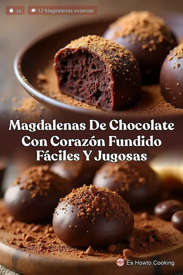 Magdalenas de Chocolate con Coraz&oacute;n Fundido F&aacute;ciles y Jugosas