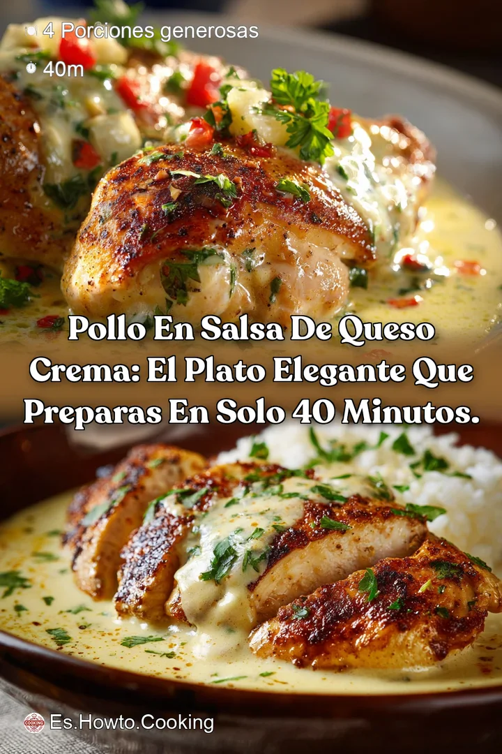 POLLO EN SALSA DE QUESO CREMA: El plato elegante que preparas en solo 40 minutos.