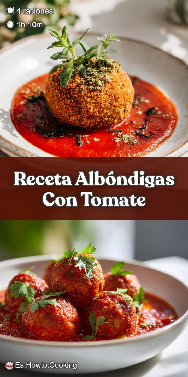 Close-up showcasing tender meatballs simmered in a thick, luscious tomato sauce with glistening herbs; a hearty and comfor...