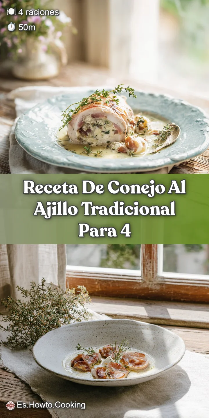 Close-up of glistening, browned rabbit bathed in garlicky oil and herbs, showcasing the rustic texture and mouthwatering a...