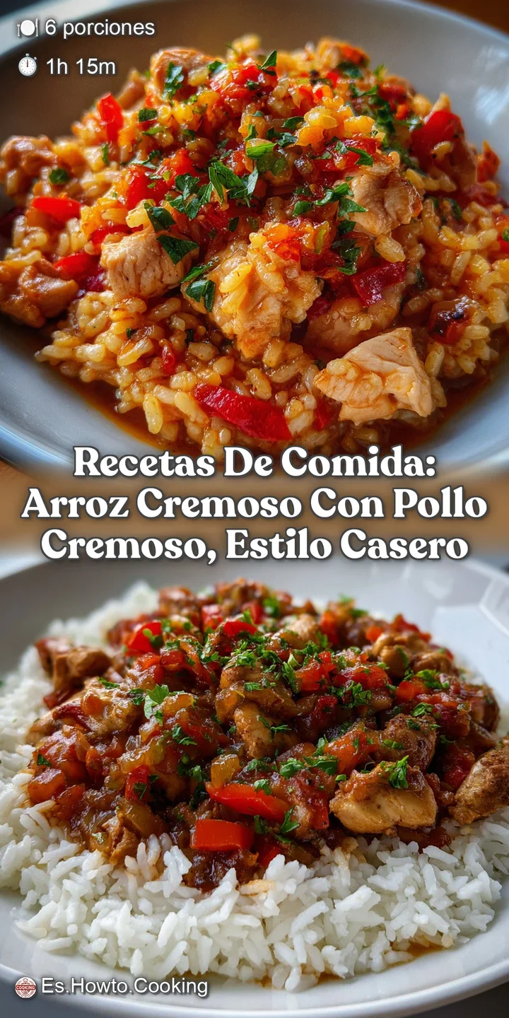 Recetas de Comida: Arroz Cremoso con Pollo Cremoso Estilo Casero