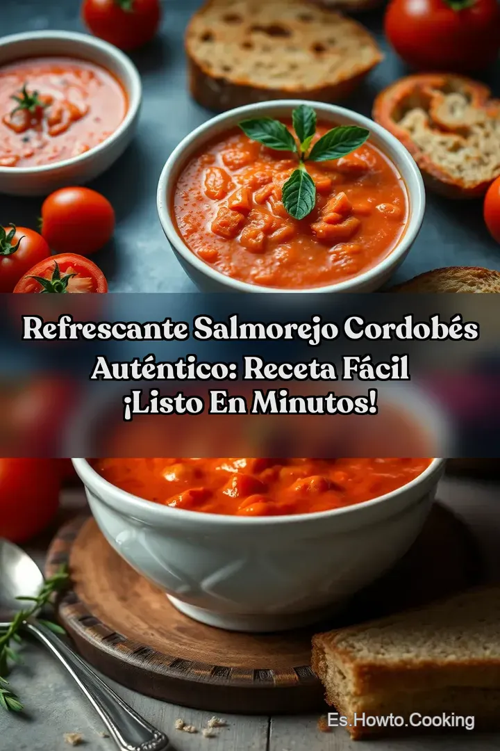 Refrescante Salmorejo cordob&eacute;s aut&eacute;ntico: Receta F&aacute;cil &iexcl;Listo en Minutos!
