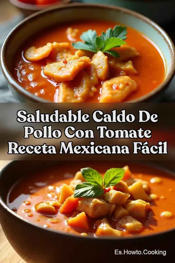 Saludable Caldo de Pollo con Tomate Receta Mexicana F&aacute;cil