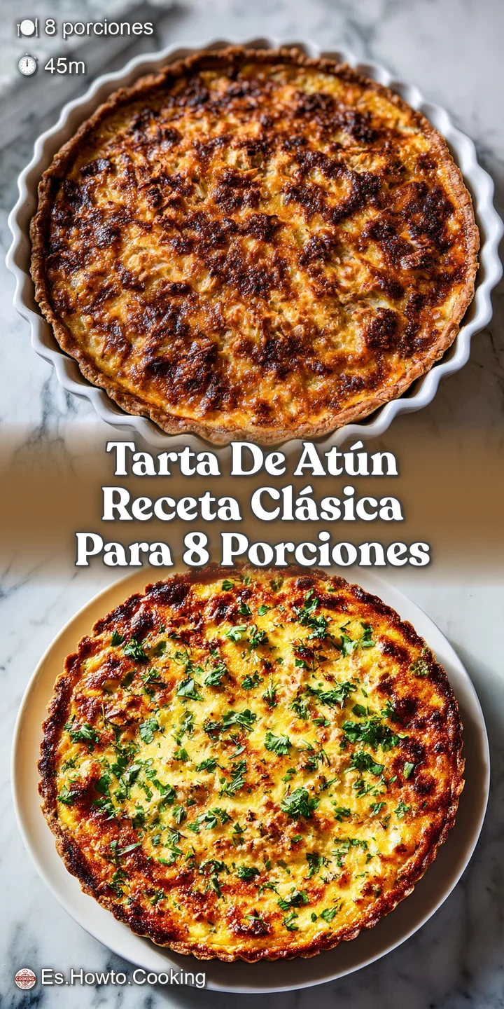 Close-up of tuna tart filling. Flaky, golden crust. Visible tuna, olives, peppers. Looks moist and flavorful, ready to eat.