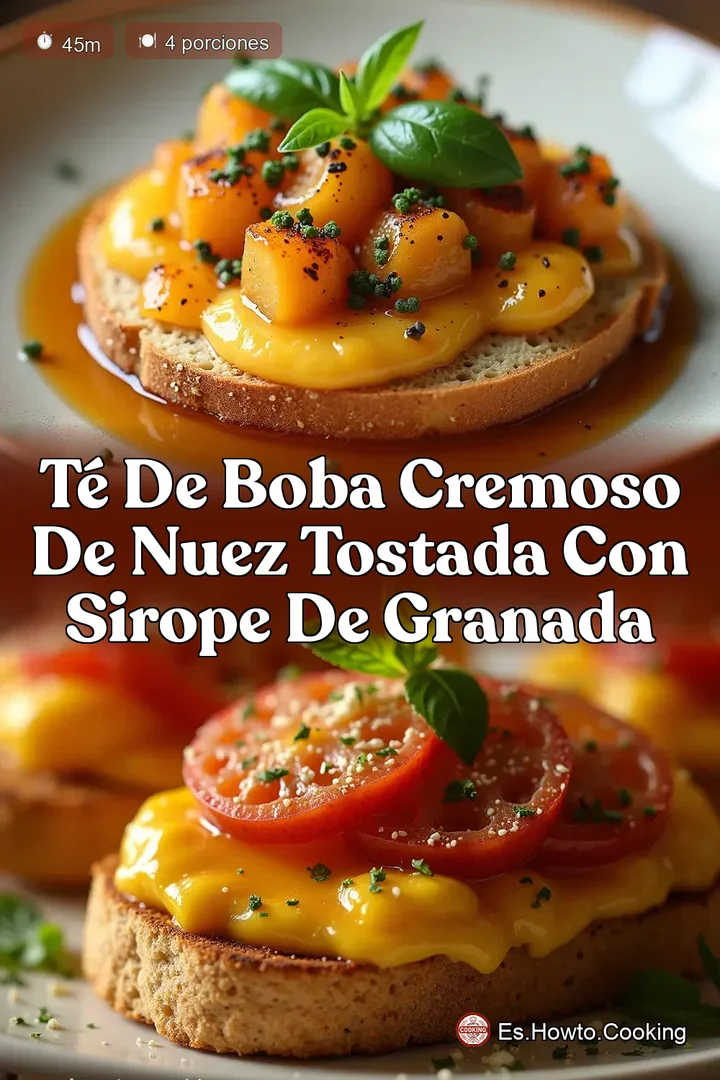 T&eacute; de Boba Cremoso de Nuez Tostada con Sirope de Granada