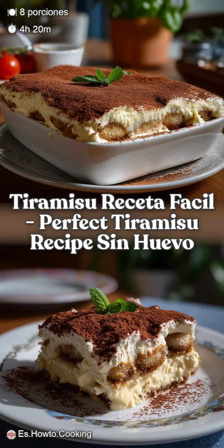 Close-up view of tiramisu: creamy layers of mascarpone and espresso-soaked ladyfingers, dusted with rich, dark cocoa powde...