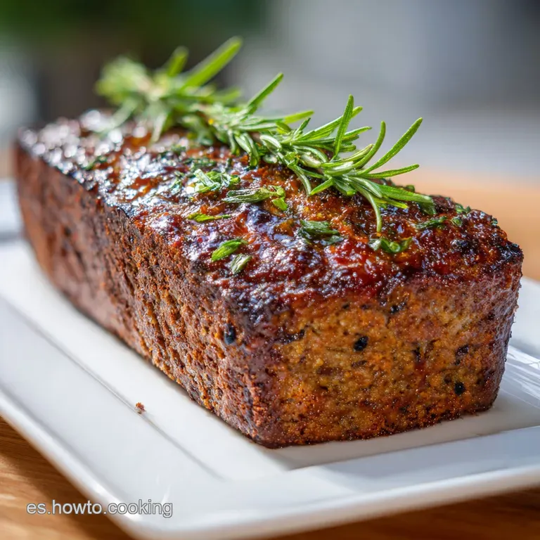 A slice of juicy meatloaf beside glazed carrots and crispy potatoes on a white plate, a comforting and delicious meal.