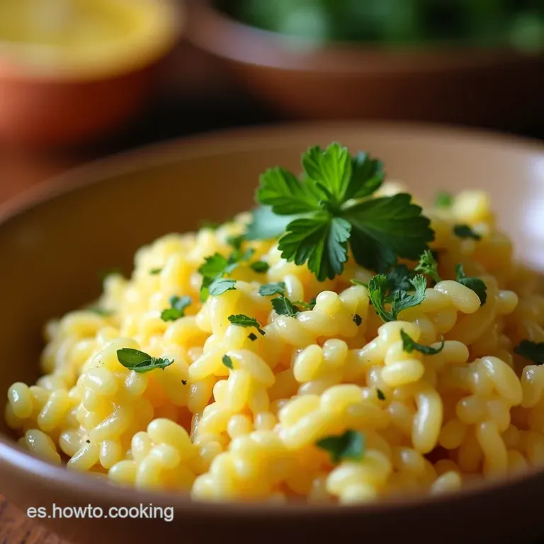 Arroz Cremoso De Cilantro Y Mantequilla presentation