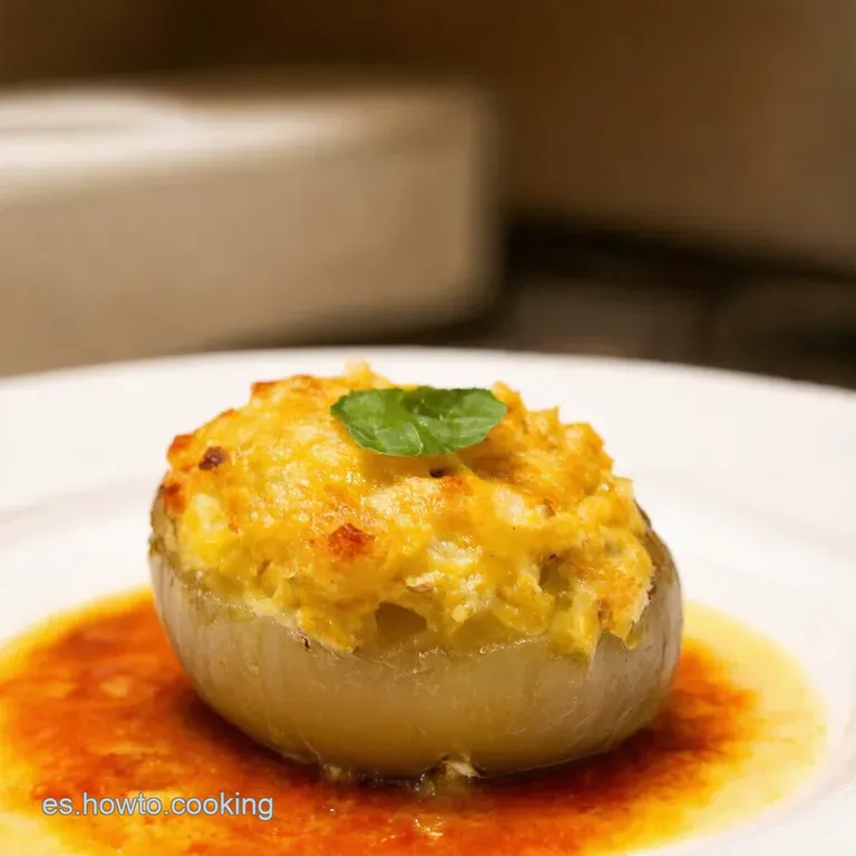 Berenjenas Rellenas a La Espa&ntilde;ola Con Jam&oacute;n Y Manchego presentation