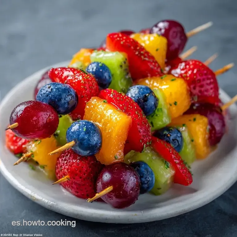 Brochetas De Fruta Fresca: Color Vibrante