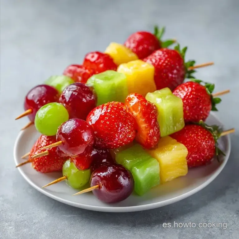 Brochetas De Frutas Y Gominolas: Coloridas Y Jugosas