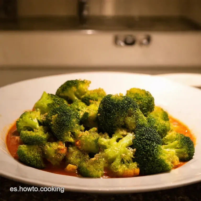 Br&oacute;coli Salteado a La Madrile&ntilde;a Con Jam&oacute;n Y Almendras presentation