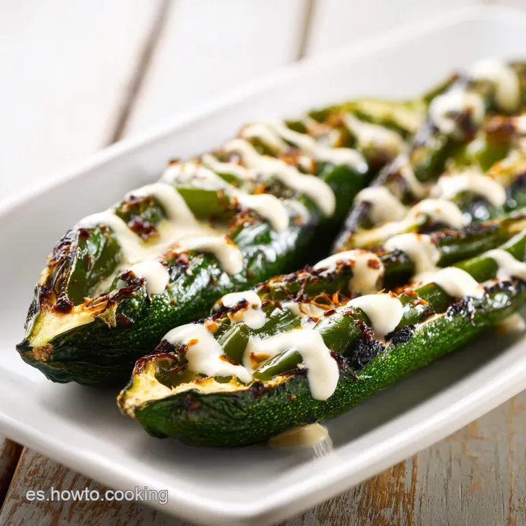 Calabacitas Rellenas de Rajas con Crema