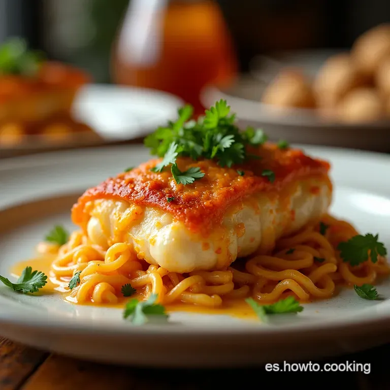 Calamar Relleno a La Marinera presentation