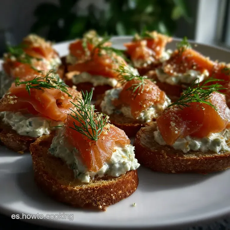 Canap&eacute;s Elegantes de Brioche y Salm&oacute;n