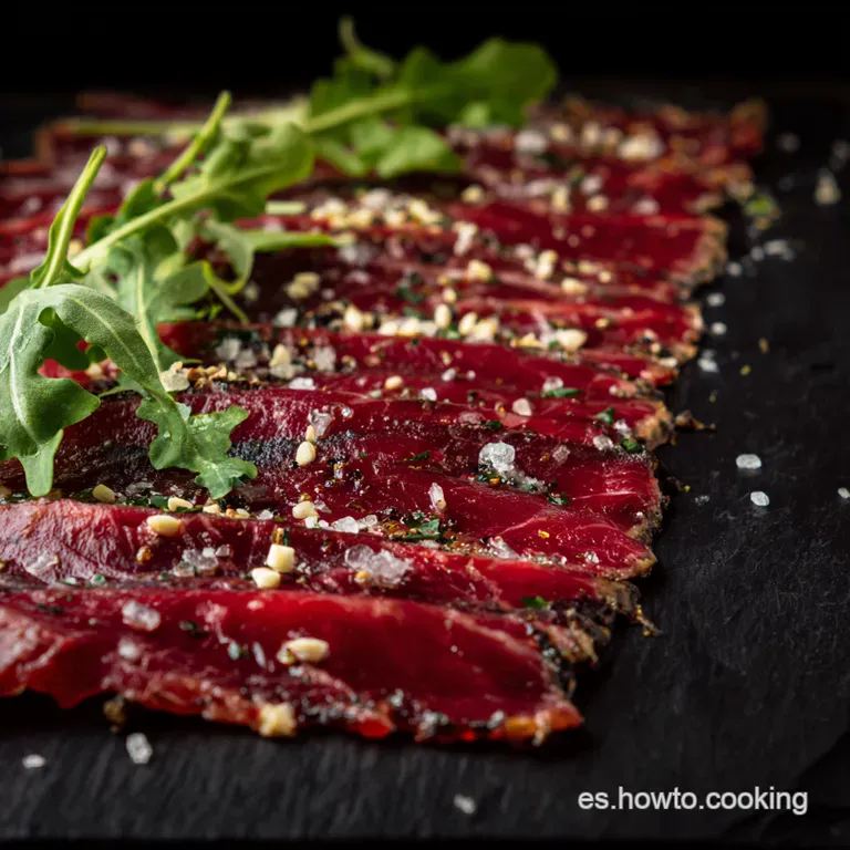 Carpaccio De Buey Al Estilo Cl&aacute;sico Con Toque Mediterr&aacute;neo presentation