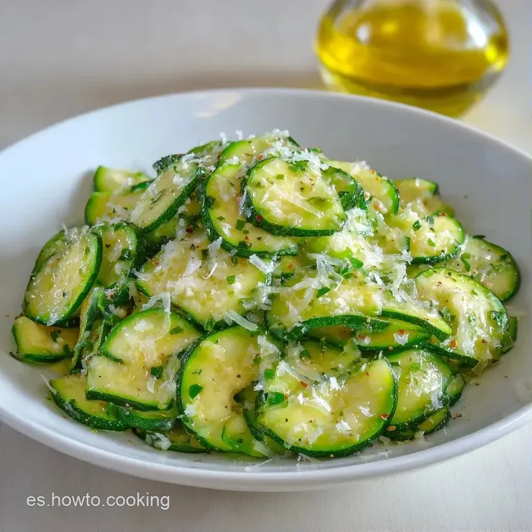 Elegante montaje de rodajas transl&uacute;cidas verdes adornadas con queso blanco desmenuzado y hojas frescas de albahaca.