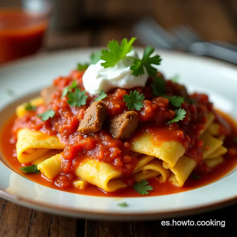 Chilaquiles El Consentido Arrachera a la Parrilla Chistorra Perfumada y Salsa Roja Casera