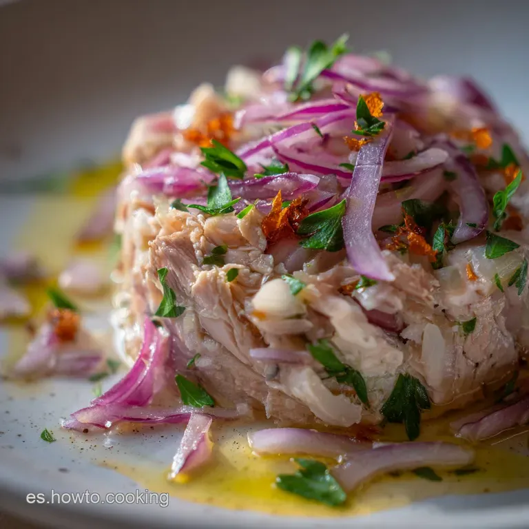 Encebollado de At&uacute;n: Cebolla Caramelizada