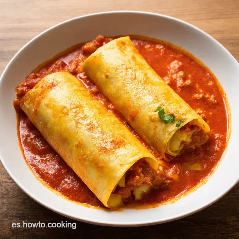 Enchiladas Norte&ntilde;as Papa y Chorizo en Salsa Chipotle Cremosa