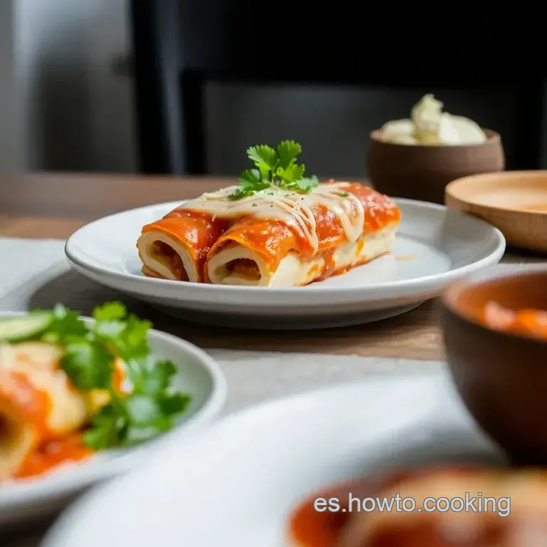 Enchiladas Rojas Con Pollo: &iexcl;Sabor Casero Aut&eacute;ntico! presentation