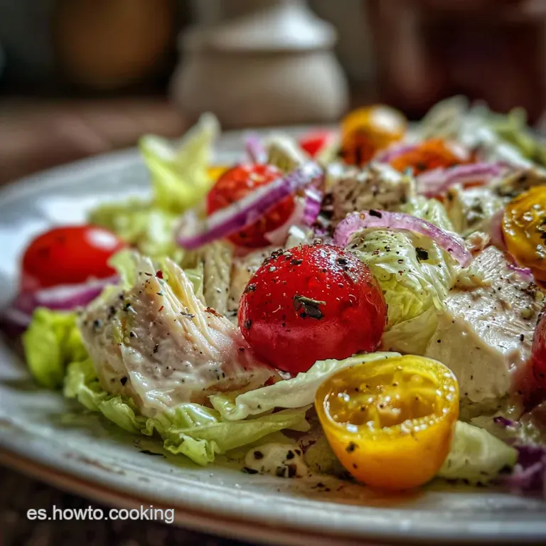 Close up of a serving of potato salad on a plate. Tender potatoes, flaky tuna, and bright vegetables create a textural mas...