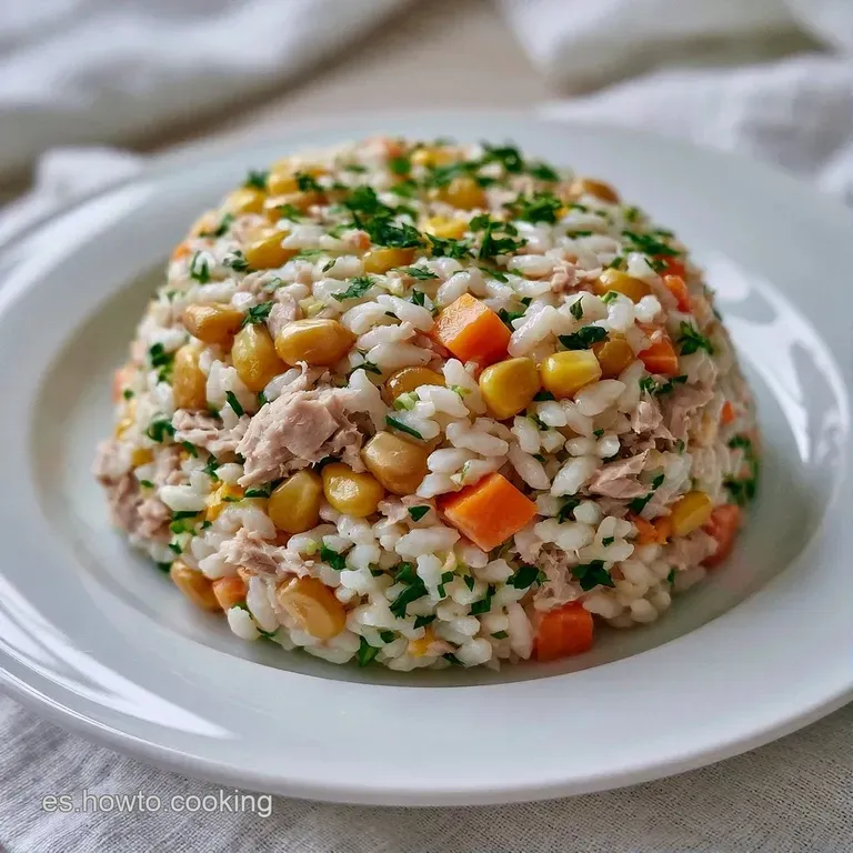 Ensalada colorida servida en un bol blanco, con granos brillantes y vegetales frescos picados en cubos uniformes.