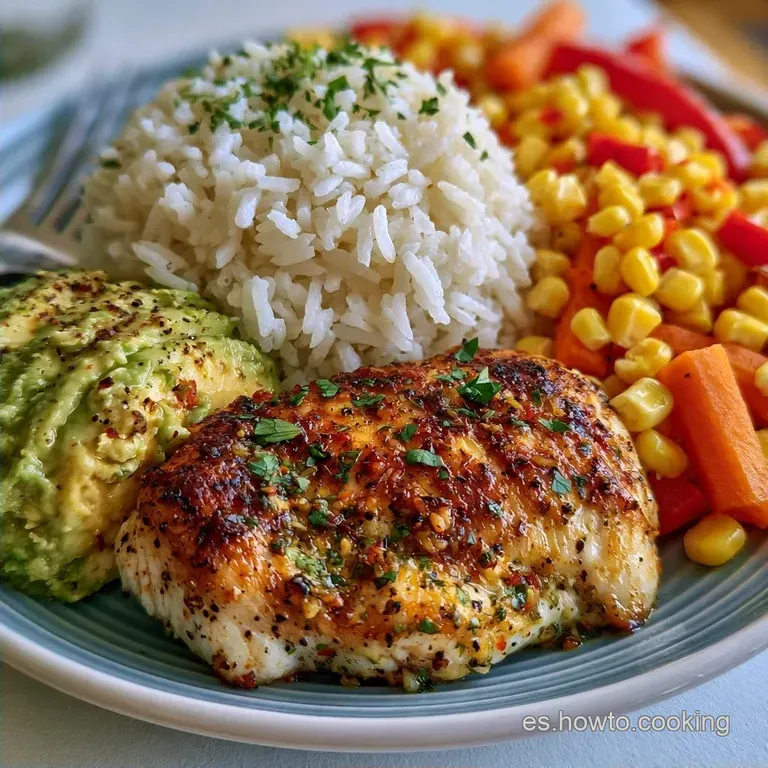 Ensalada De Arroz Con Pollo Y Aguacate