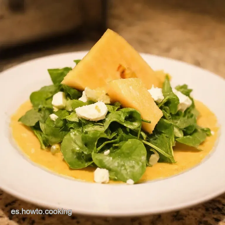 Ensalada De Espinacas Mel&oacute;n Y Queso De Cabra presentation