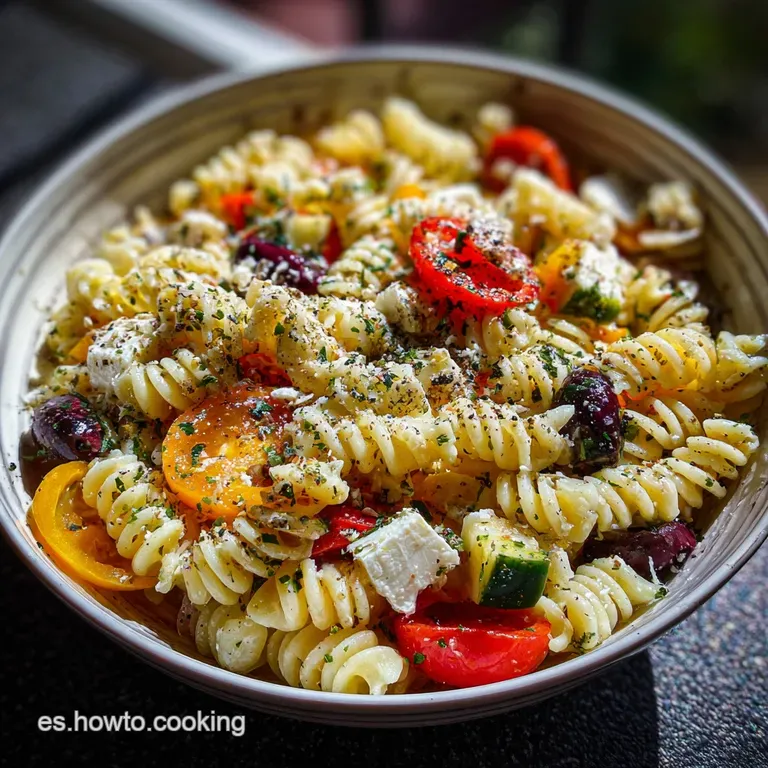 Ensalada de Pasta Receta con Vegetales Frescos