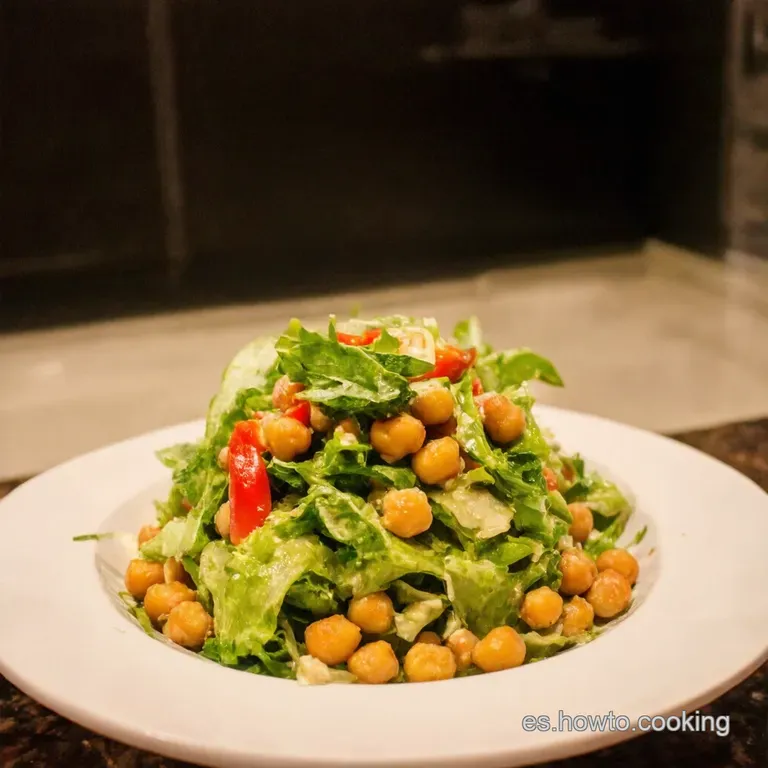 Ensalada Mediterr&aacute;nea De Garbanzos Con Lim&oacute;n Y Hierbas Frescas presentation