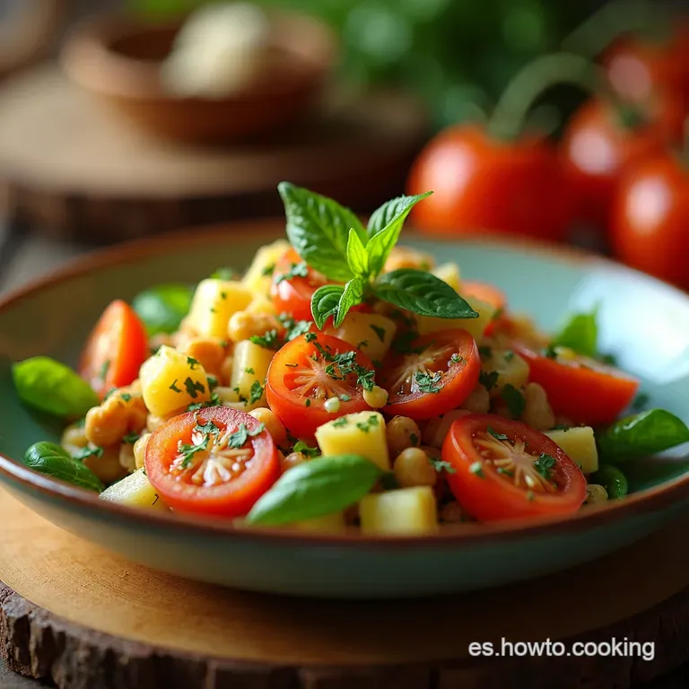 Ensalada Mediterr&aacute;nea De Quinoa Con Pollo presentation