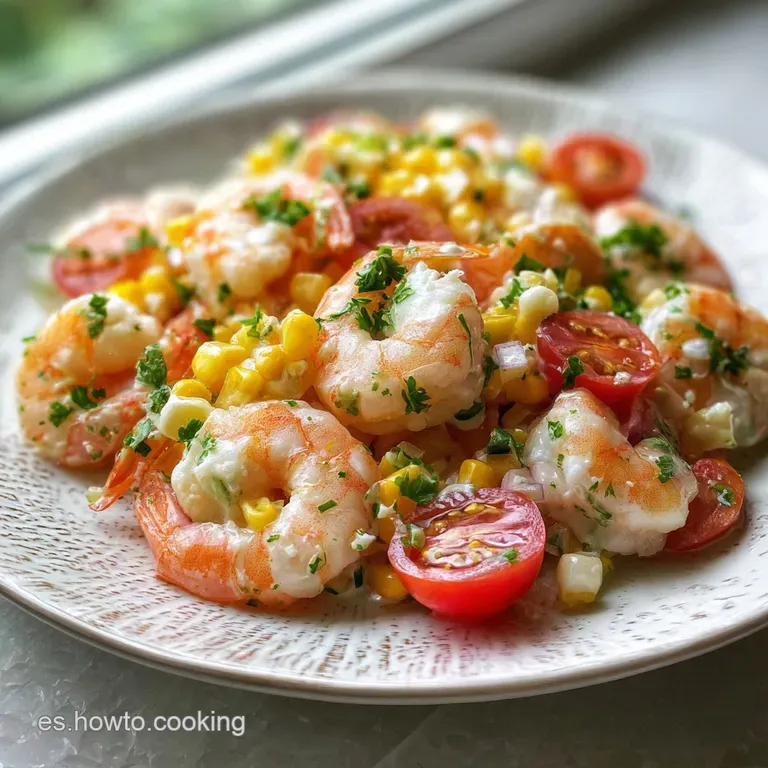 Elegant ramekin of chilled shrimp salad. Creamy, pale pink base with bright shrimp, olive slices, and a dusting of colorfu...