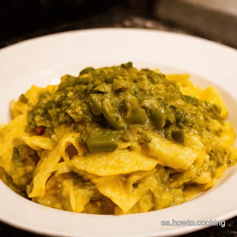 Espagueti Cremoso Con Salsa De Poblano presentation