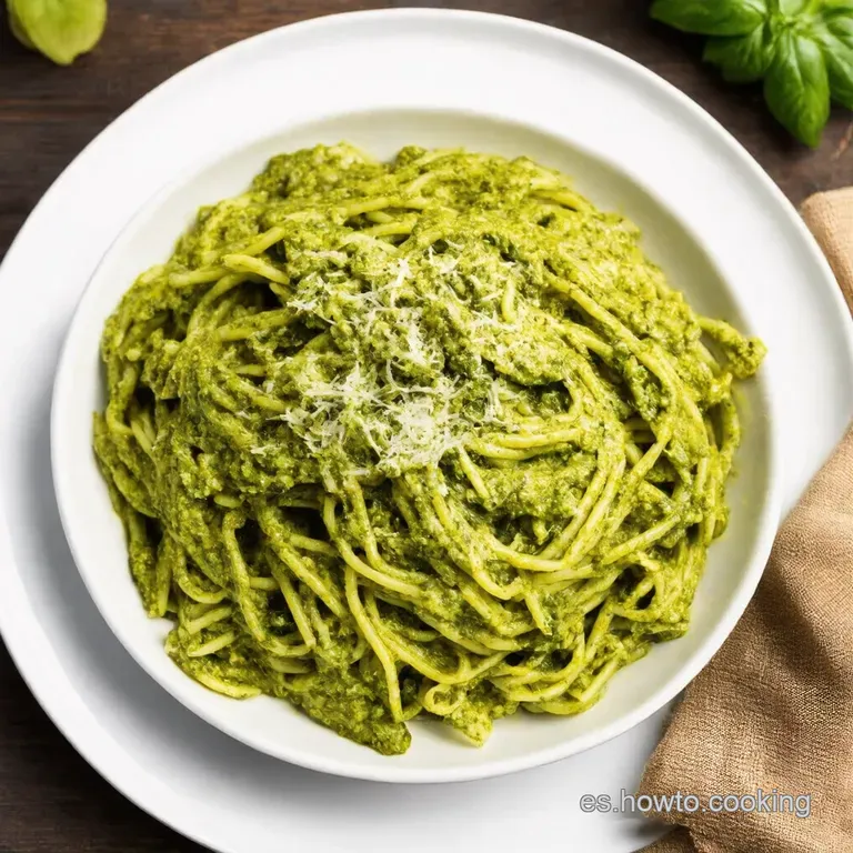 Espaguetis al Pesto Genov&eacute;s Un Cl&aacute;sico Italiano Hecho en Casa