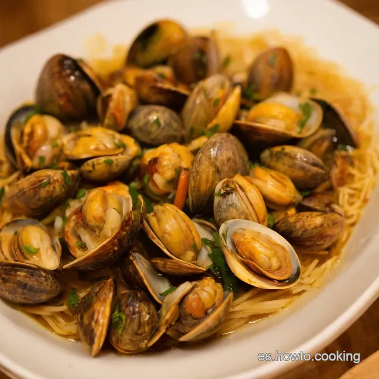 Espaguetis Con Almejas a La Marinera presentation