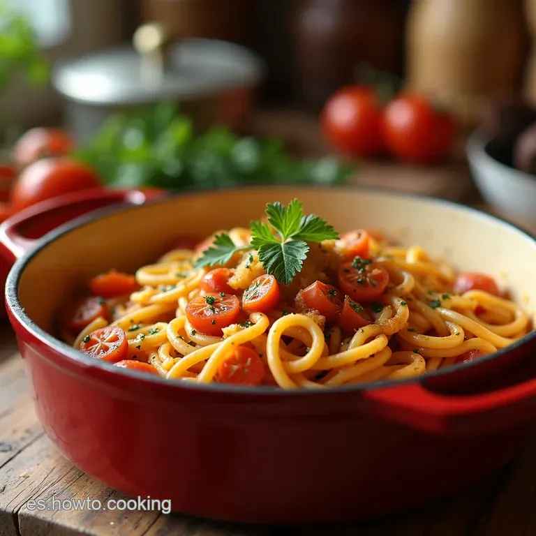Fideos a La Cazuela El Confort Espa&ntilde;ol En Un Sofrito Perfecto presentation