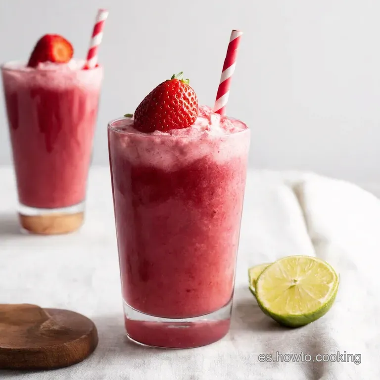 Frapp&eacute; de Fresa con Jamaica Un Beso de Verano Mexicano