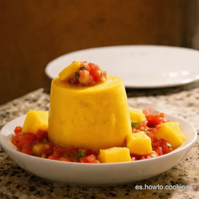 Frapp&eacute; Tropical Mango Madness with Strawberry Salsa presentation