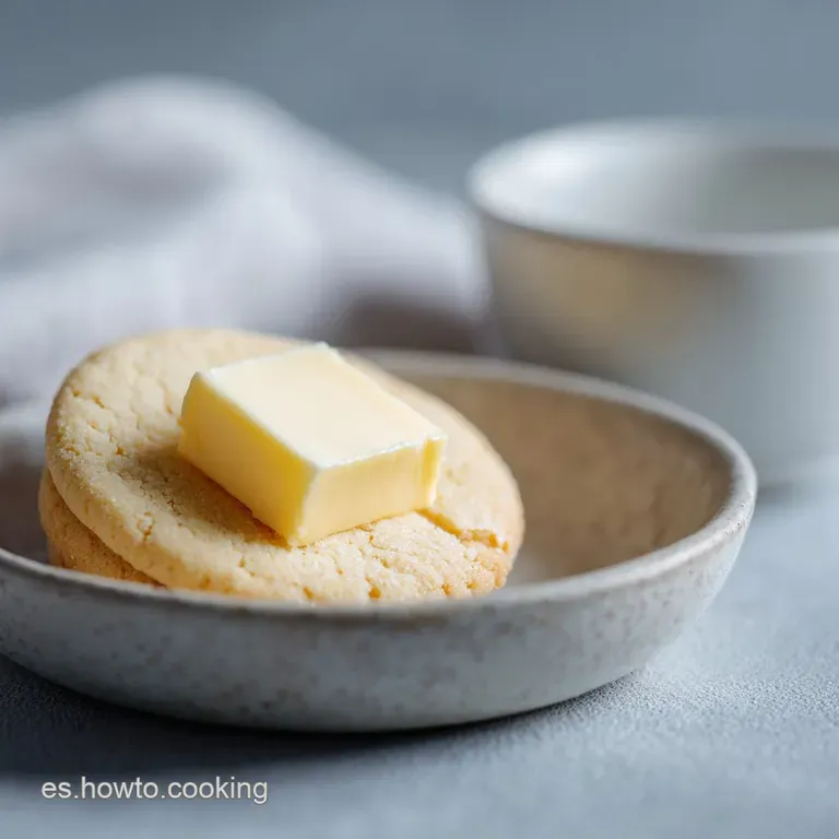 A delicate stack of pale butter cookies, artfully arranged on a white plate. The perfect balance of rustic charm and elega...