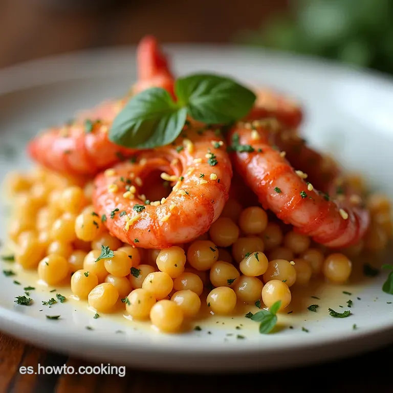 Tesoro del Mar y la Tierra Garbanzos Melosos con Langostinos al Ajillo